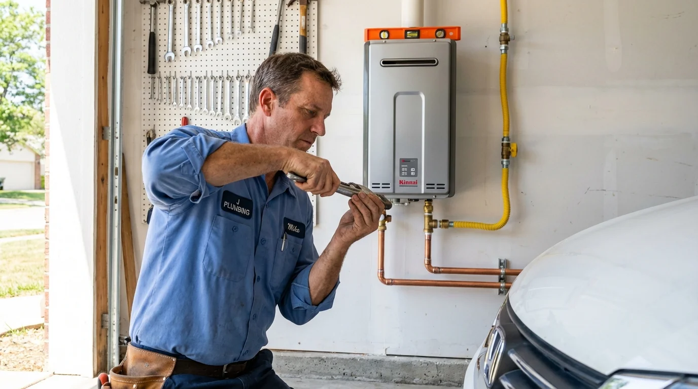 Tankless water heater installation by a Johns Plumbing LLC plumber in Soldotna